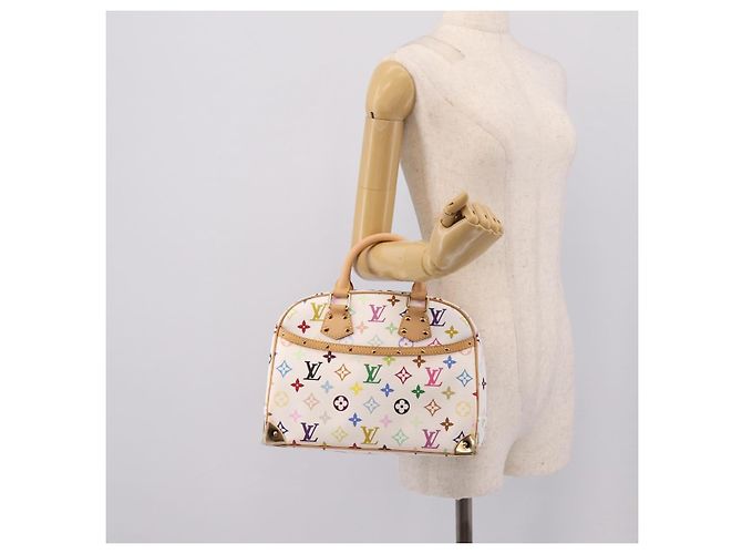 LOUIS VUITTON Monogram Multicolor Trouville Hand Bag White M92663 Auth 196798SM Bianco - vista 23