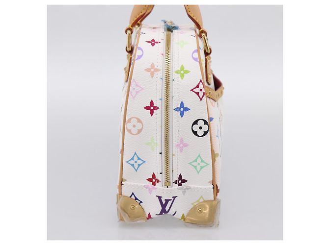 LOUIS VUITTON Monogram Multicolor Trouville Hand Bag White M92663 Auth 196798SM Bianco - vista 3
