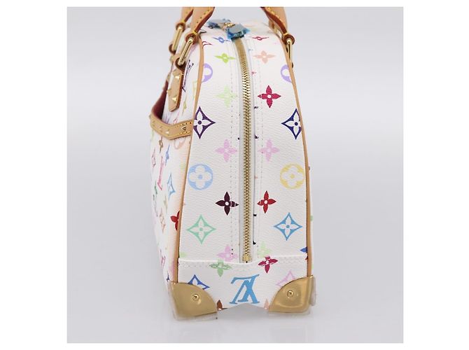 LOUIS VUITTON Monogram Multicolor Trouville Hand Bag White M92663 Auth 196798SM Bianco - vista 4
