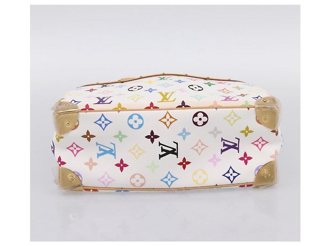 LOUIS VUITTON Monogram Multicolor Trouville Hand Bag White M92663 Auth 196798SM Bianco - vista 5