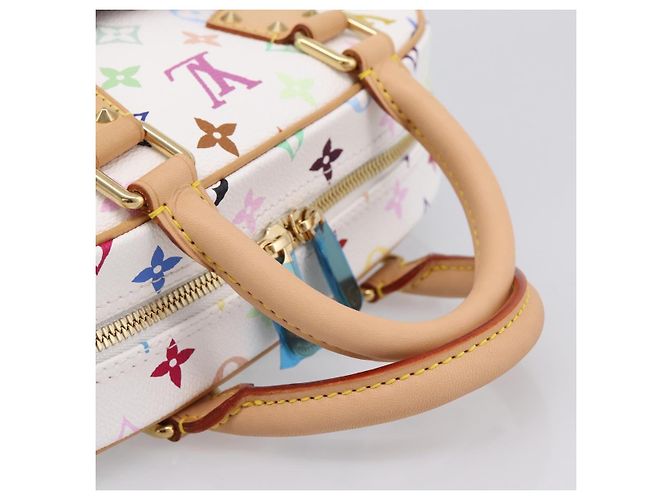 LOUIS VUITTON Monogram Multicolor Trouville Hand Bag White M92663 Auth 196798SM Bianco - vista 7