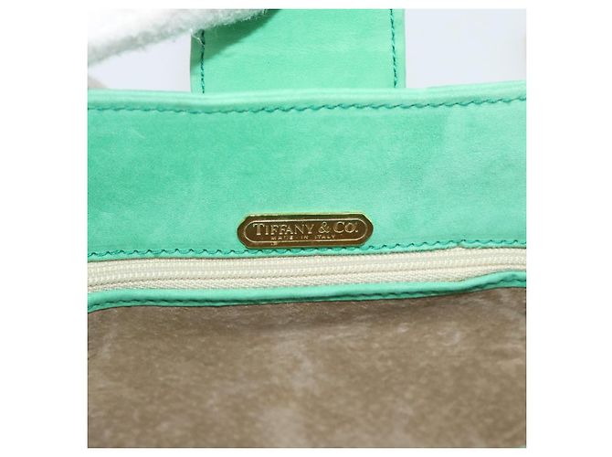 Autre Marque Borsa a tracolla con catena TIFFANY&Co. Camoscio Verde Oro Auth 195577 D'oro - vista 10