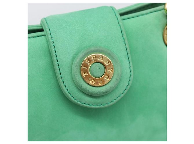 Autre Marque Borsa a tracolla con catena TIFFANY&Co. Camoscio Verde Oro Auth 195577 D'oro - vista 17