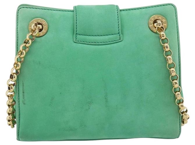 Autre Marque Borsa a tracolla con catena TIFFANY&Co. Camoscio Verde Oro Auth 195577 D'oro - vista 2