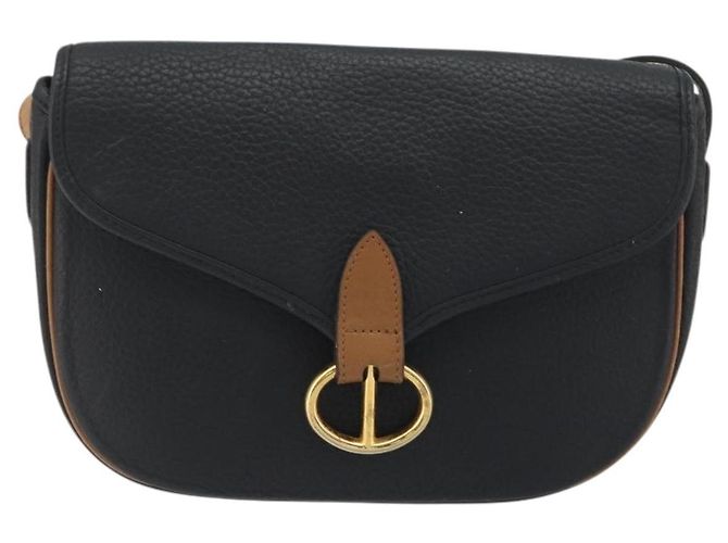 Borsa a tracolla Christian Dior in pelle nera e oro Auth 194288A Nero D'oro - vista 13
