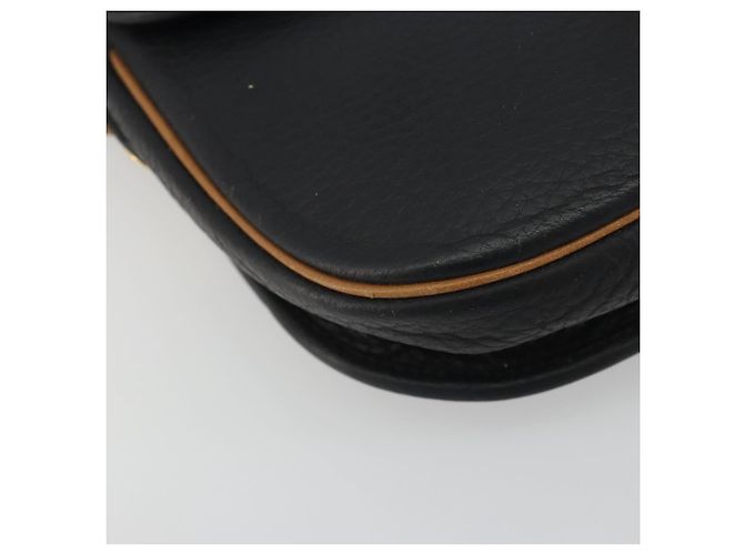 Borsa a tracolla Christian Dior in pelle nera e oro Auth 194288A Nero D'oro - vista 14