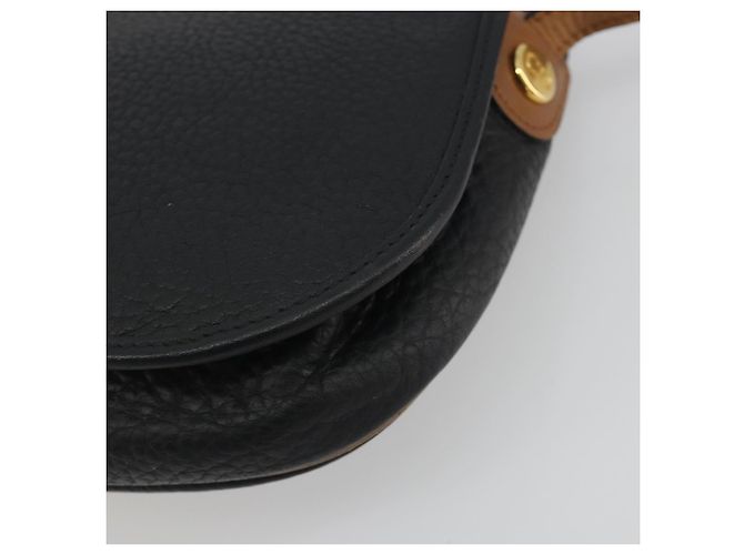 Borsa a tracolla Christian Dior in pelle nera e oro Auth 194288A Nero D'oro - vista 15