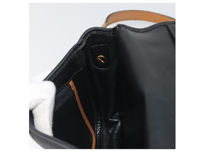 Borsa a tracolla Christian Dior in pelle nera e oro Auth 194288A Nero D'oro - vista 20