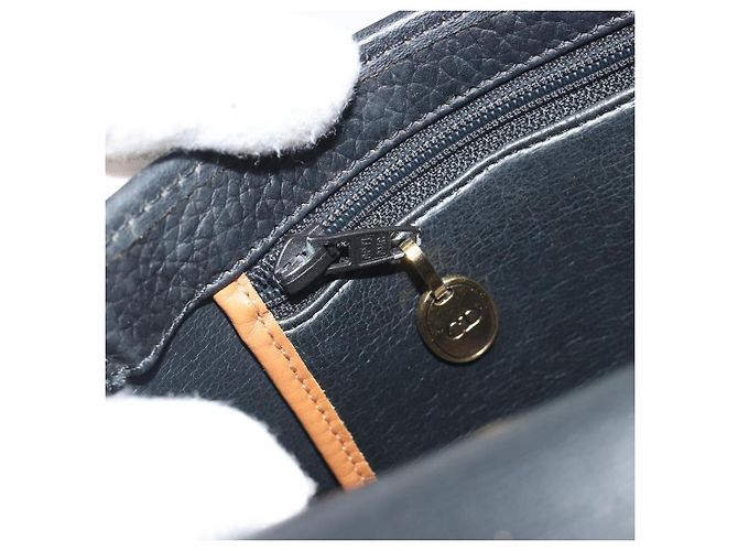 Borsa a tracolla Christian Dior in pelle nera e oro Auth 194288A Nero D'oro - vista 21