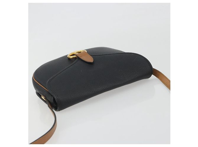 Borsa a tracolla Christian Dior in pelle nera e oro Auth 194288A Nero D'oro - vista 6