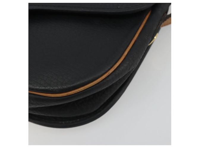 Borsa a tracolla Christian Dior in pelle nera e oro Auth 194288A Nero D'oro - vista 9