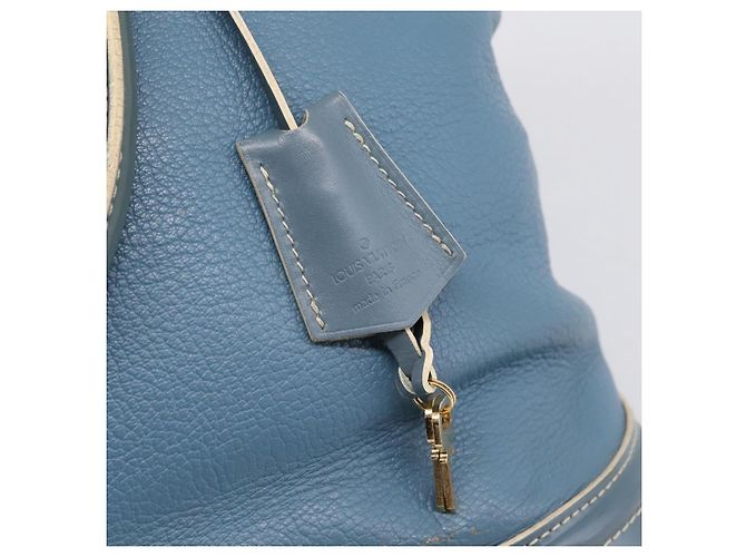 LOUIS VUITTON Borsa a Mano Suhari Lockit PM Pelle Blu Oro M95434 LV Auth bs36420 - vista 10