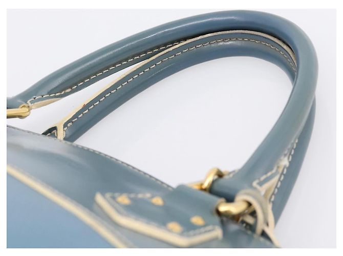 LOUIS VUITTON Borsa a Mano Suhari Lockit PM Pelle Blu Oro M95434 LV Auth bs36420 - vista 14