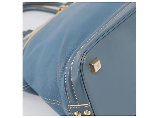 LOUIS VUITTON Borsa a Mano Suhari Lockit PM Pelle Blu Oro M95434 LV Auth bs36420 - vista 15