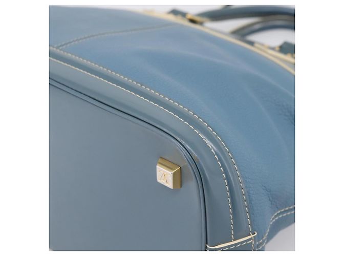 LOUIS VUITTON Borsa a Mano Suhari Lockit PM Pelle Blu Oro M95434 LV Auth bs36420 - vista 16