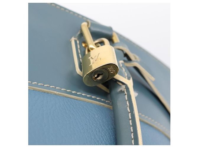 LOUIS VUITTON Borsa a Mano Suhari Lockit PM Pelle Blu Oro M95434 LV Auth bs36420 - vista 18