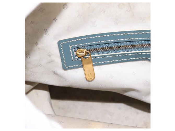 LOUIS VUITTON Borsa a Mano Suhari Lockit PM Pelle Blu Oro M95434 LV Auth bs36420 - vista 24