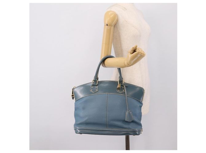 LOUIS VUITTON Borsa a Mano Suhari Lockit PM Pelle Blu Oro M95434 LV Auth bs36420 - vista 27