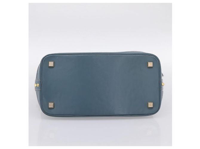 LOUIS VUITTON Borsa a Mano Suhari Lockit PM Pelle Blu Oro M95434 LV Auth bs36420 - vista 5
