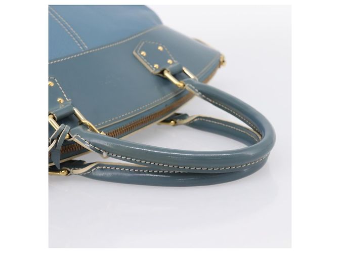 LOUIS VUITTON Borsa a Mano Suhari Lockit PM Pelle Blu Oro M95434 LV Auth bs36420 - vista 7