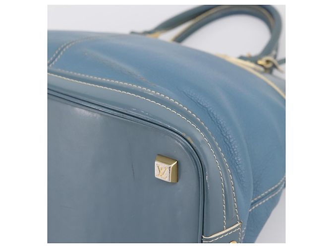 LOUIS VUITTON Borsa a Mano Suhari Lockit PM Pelle Blu Oro M95434 LV Auth bs36420 - vista 8
