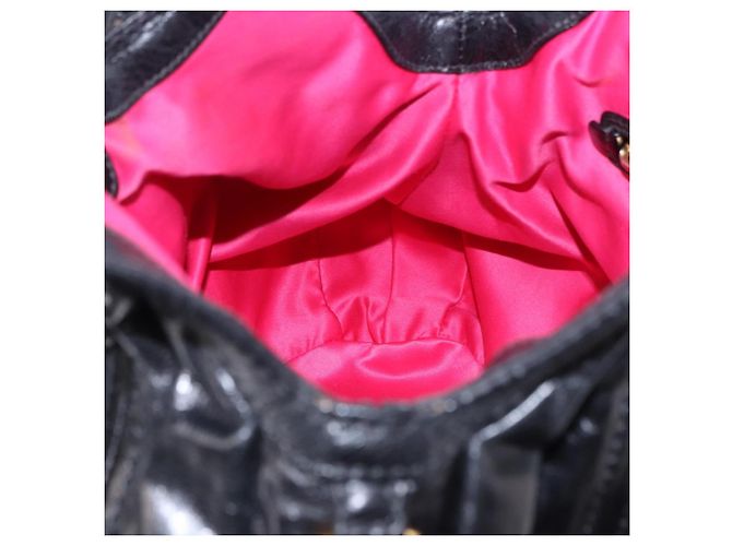 Borsa a Mano Miu Miu in Pelle 2way Nero Oro Auth 196793V D'oro - vista 22