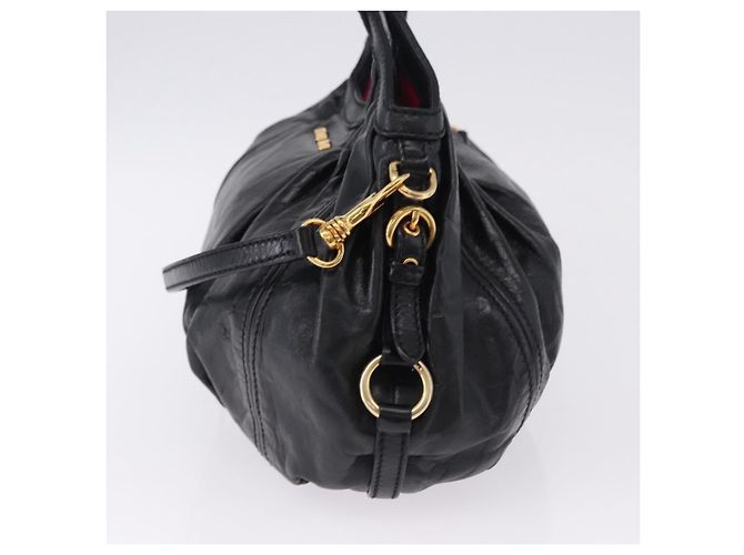 Borsa a Mano Miu Miu in Pelle 2way Nero Oro Auth 196793V D'oro - vista 3