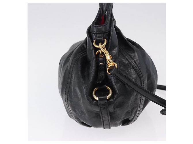 Borsa a Mano Miu Miu in Pelle 2way Nero Oro Auth 196793V D'oro - vista 4