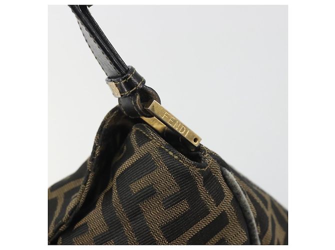 Sac à épaule FENDI Zucca Canvas Mamma Baguette Marron Ton Or Auth 195437 - vue 10