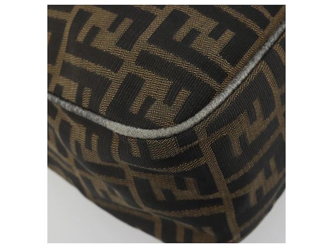 Sac à épaule FENDI Zucca Canvas Mamma Baguette Marron Ton Or Auth 195437 - vue 14