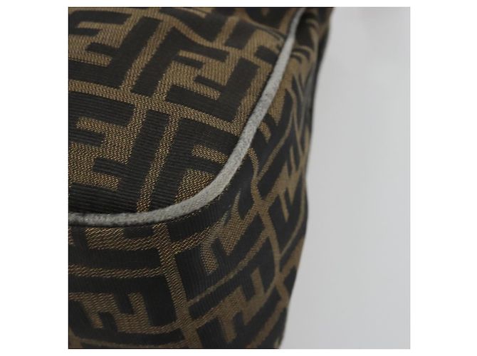 Sac à épaule FENDI Zucca Canvas Mamma Baguette Marron Ton Or Auth 195437 - vue 15