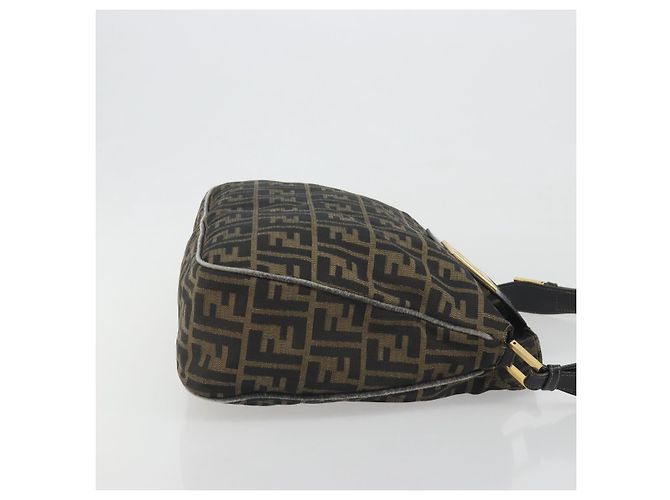 Sac à épaule FENDI Zucca Canvas Mamma Baguette Marron Ton Or Auth 195437 - vue 3