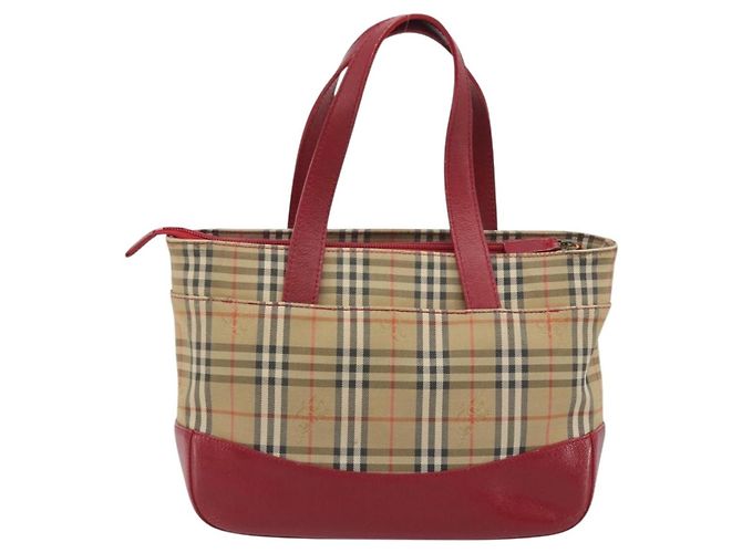 Borsa a mano BURBERRY Nova Check Canvas Beige Auth 195651 - vista 2