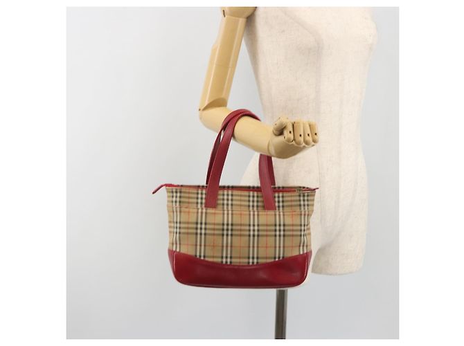 Borsa a mano BURBERRY Nova Check Canvas Beige Auth 195651 - vista 22