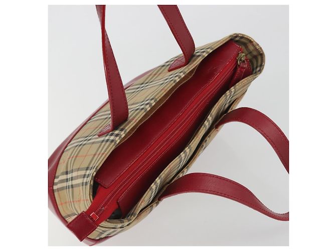 Borsa a mano BURBERRY Nova Check Canvas Beige Auth 195651 - vista 6