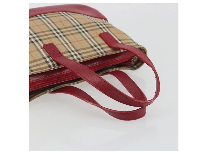 Borsa a mano BURBERRY Nova Check Canvas Beige Auth 195651 - vista 7