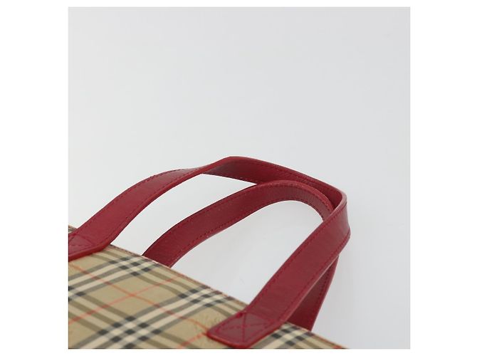 Borsa a mano BURBERRY Nova Check Canvas Beige Auth 195651 - vista 8