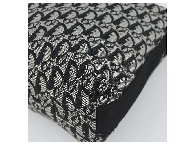 Borsa a tracolla Christian Dior Trotter Canvas Nero Argento Auth 195229V - vista 16