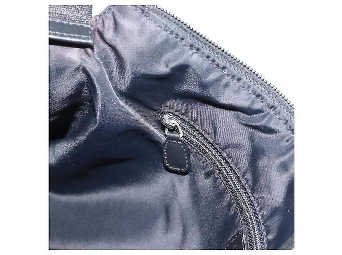 Borsa a tracolla Christian Dior Trotter Canvas Nero Argento Auth 195229V - vista 20