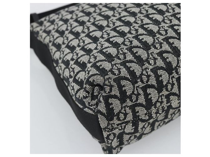 Borsa a tracolla Christian Dior Trotter Canvas Nero Argento Auth 195229V - vista 9