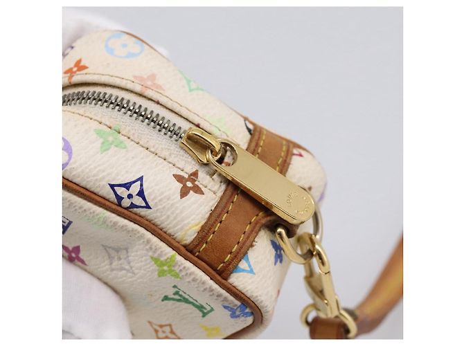 LOUIS VUITTON Monogram Multicolor Trousse Wapity Pouch White M58034 Auth 195531 Bianco - vista 10