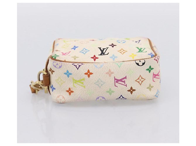 LOUIS VUITTON Monogram Multicolor Trousse Wapity Pouch White M58034 Auth 195531 Bianco - vista 5