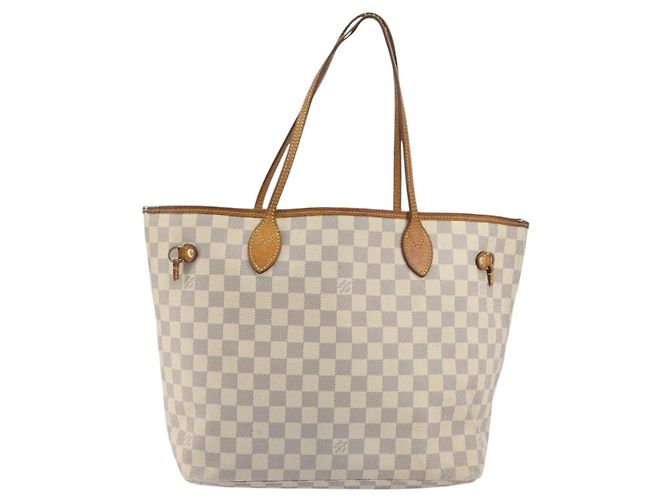 Borsa Tote LOUIS VUITTON Damier Azur Neverfull MM N41605 LV Auth 195607 - vista 13