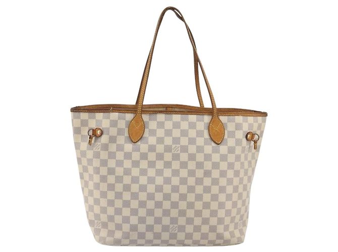 Borsa Tote LOUIS VUITTON Damier Azur Neverfull MM N41605 LV Auth 195607 - vista 2