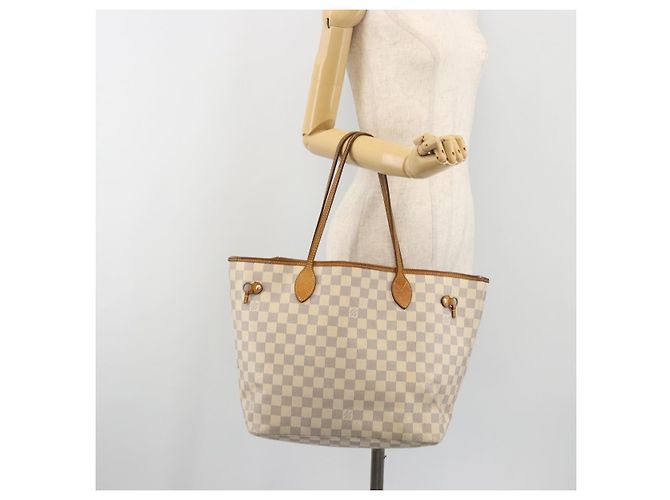 Borsa Tote LOUIS VUITTON Damier Azur Neverfull MM N41605 LV Auth 195607 - vista 25