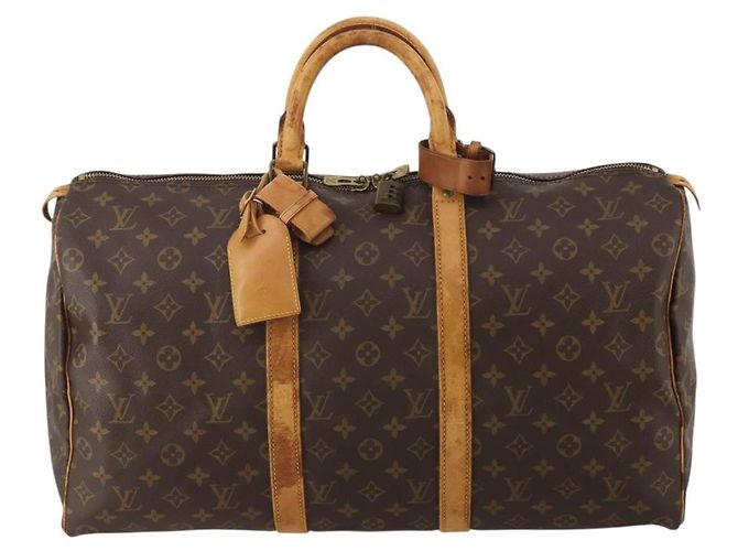 LOUIS VUITTON Borsa Boston Monogram Keepall 50 M41426 Auth LV 192676 Monogramma - vista 13