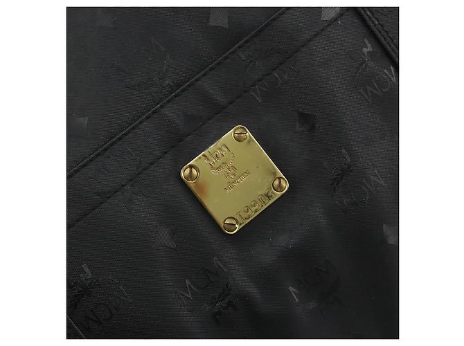 Borsa a spalla MCM Vicetos Logogram PVC Nero Oro Auth bs36729 D'oro - vista 12