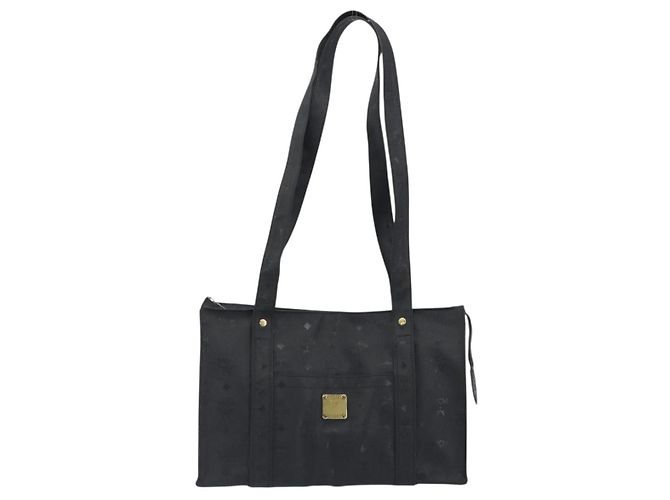 Borsa a spalla MCM Vicetos Logogram PVC Nero Oro Auth bs36729 D'oro - vista 13