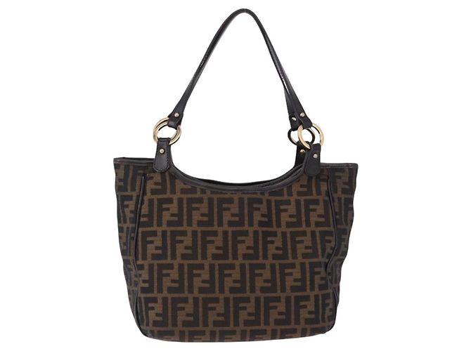 FENDI Zucca Canvas Tote Bag Brown Black Auth ka5668 Braun Schwarz - Ansicht 13