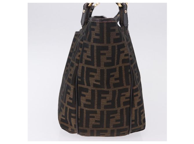 FENDI Zucca Canvas Tote Bag Brown Black Auth ka5668 Braun Schwarz - Ansicht 4